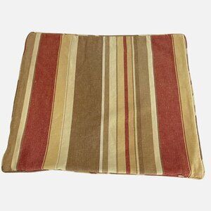 RESTORATION HARDWARE Pillow Cover 16.5x18.5" Red Beige Stripe Cotton/Poly Throw